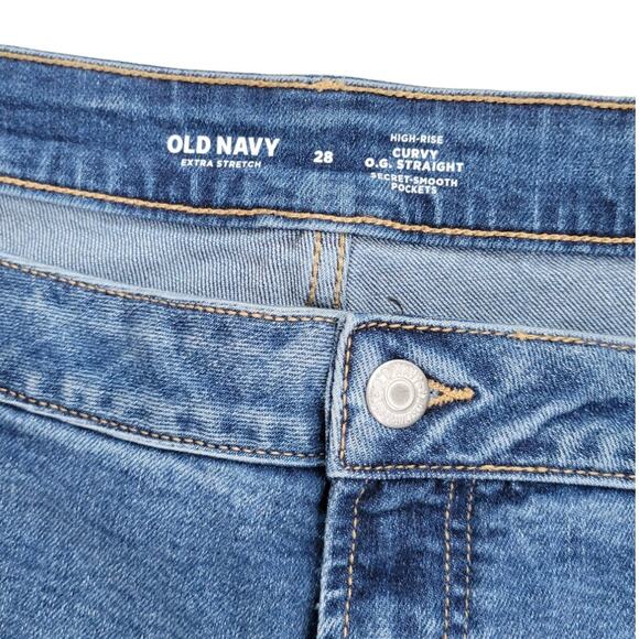 Old Navy Plus Sz 28 High Rise Curvy OG Straight Jeans Extra Stretch Women Sz 28 - Picture 6 of 7